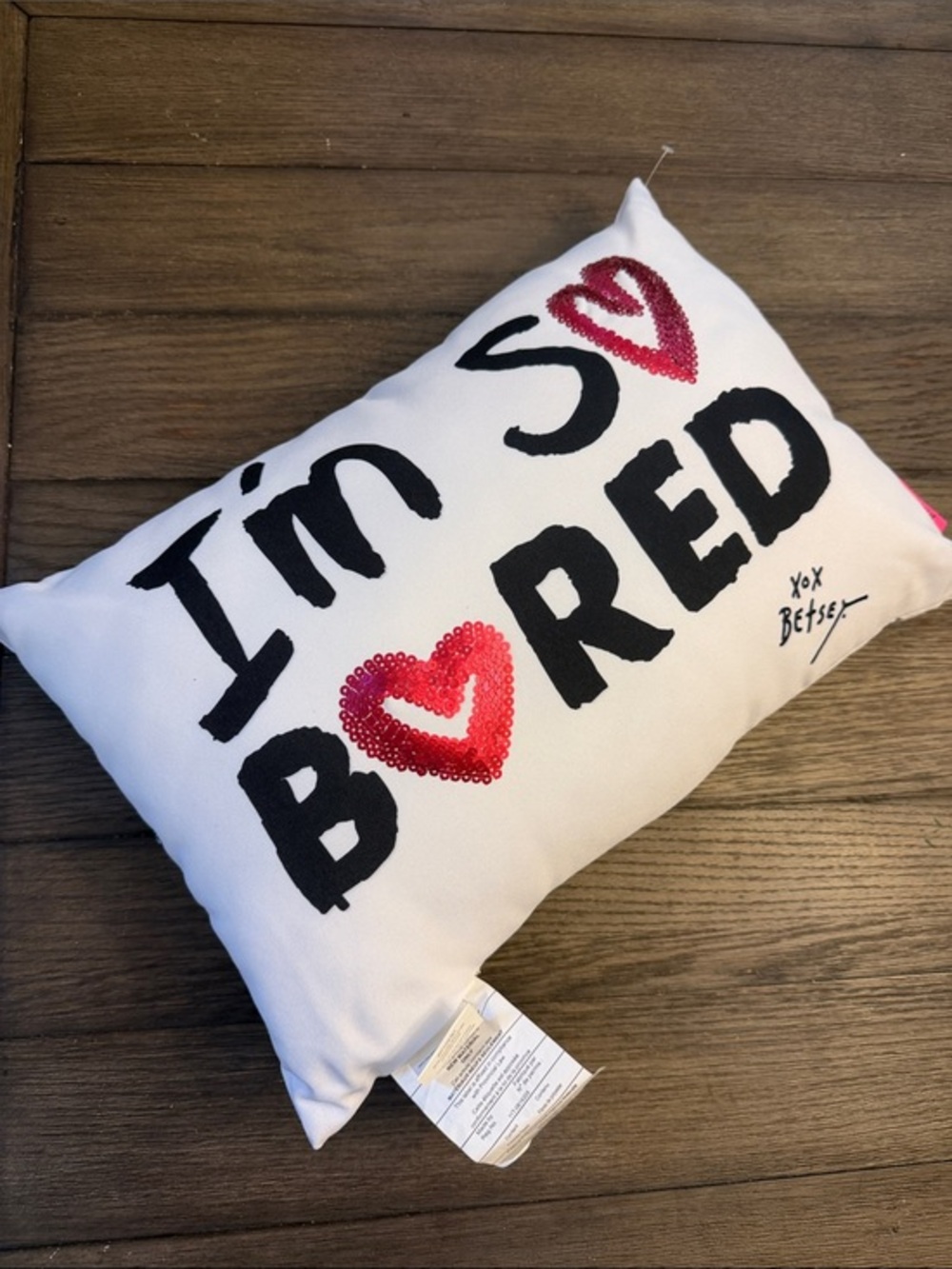 Adorable Betsey Johnson Sequin Pillow